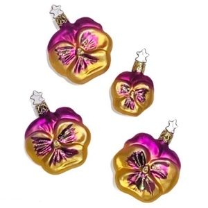 VTG • 4 Inge Glass Ornaments • Mouth Blown Glass • Hand Painted • Angel Center